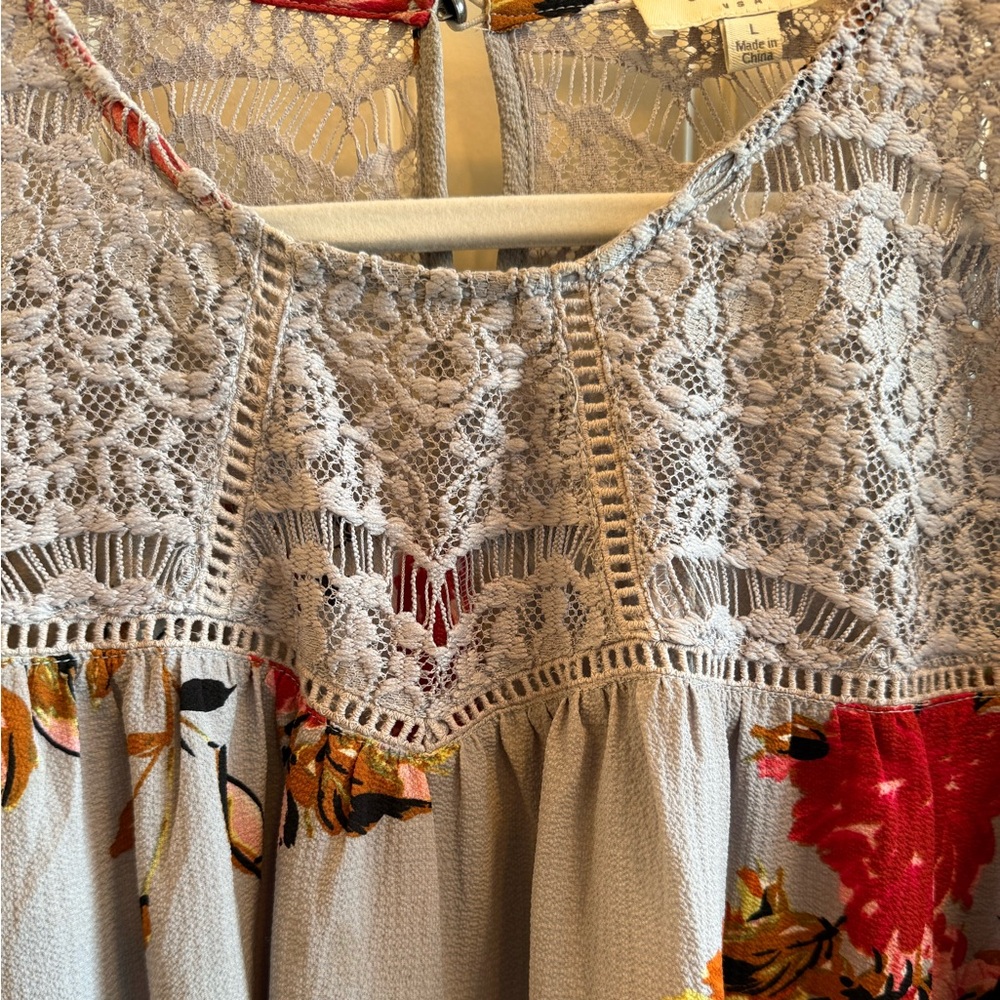 Umgee Floral Lace Long Sleeve Dress - Picture 2 of 9